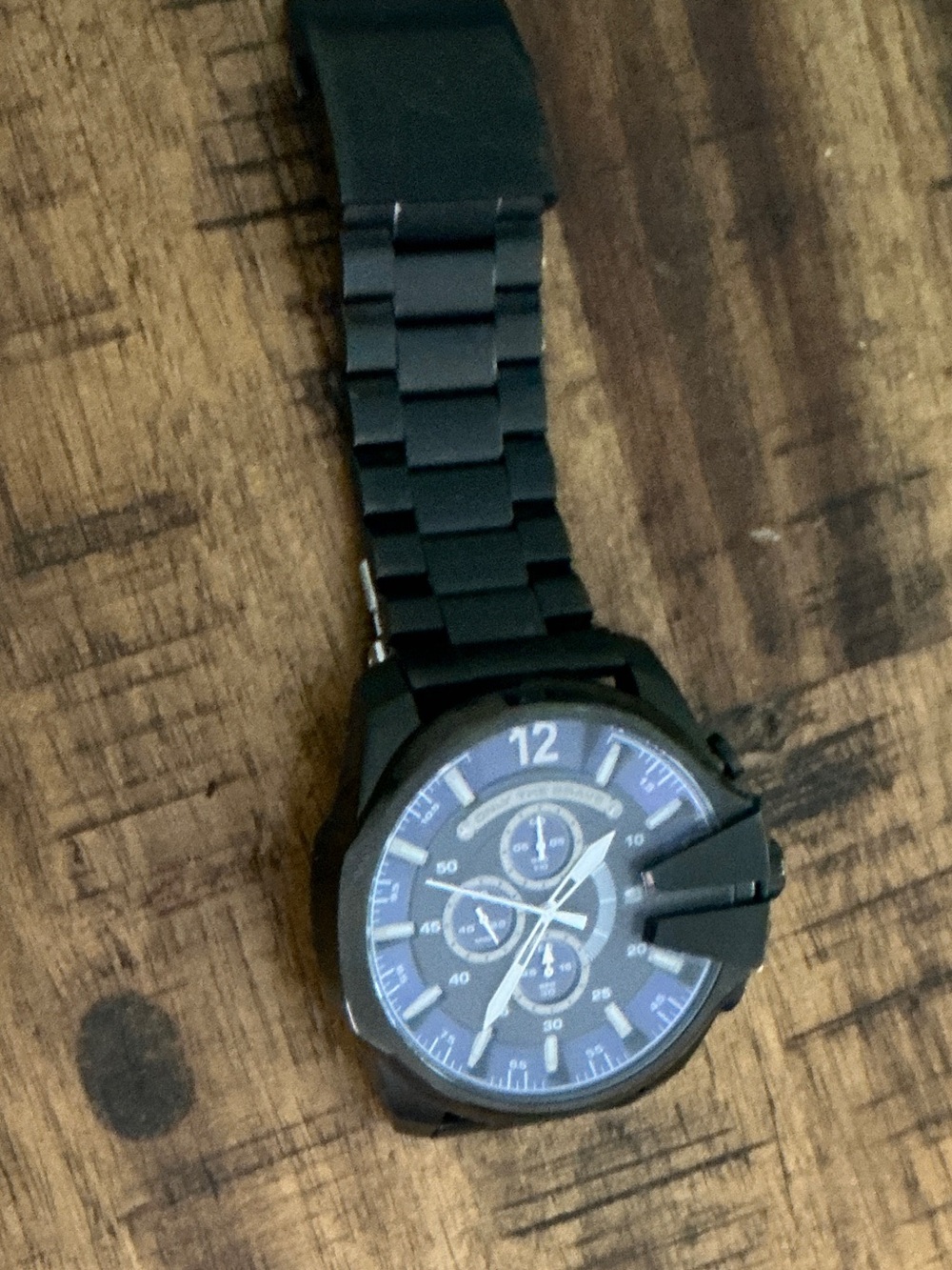 Diesel Men's Black Watch with Blue Dial
